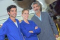 Portrait avionics team posing Royalty Free Stock Photo