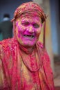 Portrait of baba at nandgaon temple during Holi Festival,UttarPradesh,India Royalty Free Stock Photo