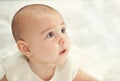 Portrait of a baby in baptismal clothing Royalty Free Stock Photo
