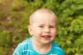 Portrait baby face dirty from blueberries Royalty Free Stock Photo