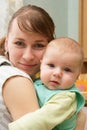 Portrait of baby and mother Royalty Free Stock Photo