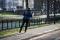 man on roller blade in the street Royalty Free Stock Photo