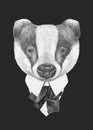 Portrait of Badger in suit.