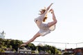 Portrait of ballerina on the roof Royalty Free Stock Photo