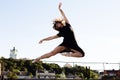 Portrait of ballerina on the roof Royalty Free Stock Photo