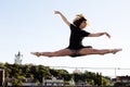 Portrait of ballerina on the roof Royalty Free Stock Photo