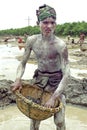 Portrait of Bangladeshi boy working in gravel pit