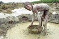 Portrait of Bangladeshi boy working in gravel pit Royalty Free Stock Photo