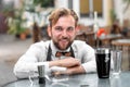 Portrait of barman at the restaurant Royalty Free Stock Photo