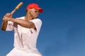 Portrait of Baseball Batter hitting the Ball