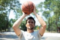 portrait basketball player taking jump shot