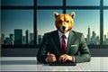 Portrait of bear like business worker