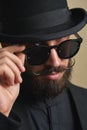 Portrait of bearded Man with Bowler Hat