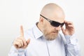 Portrait of a bearded man wearing sunglasses Royalty Free Stock Photo