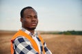 Portrait of beautiful African American man that is in the agricultural field Royalty Free Stock Photo