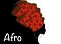 Portrait beautiful African woman in traditional turban, black women silhouette