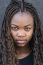 Portrait of beautiful african young woman, hairstyle concept.