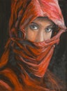 Portrait of beautiful arabian woman in hijab