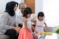 Grandparent with their granddaughters playing together Royalty Free Stock Photo