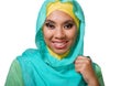Portrait of beautiful asian muslimah woman isolated