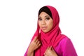 Portrait of beautiful asian muslimah woman isolated