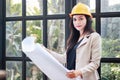 Portrait of beautiful Asian woman architect builder