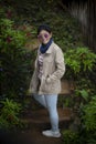 Portrait beautiful asian woman standing in garden Royalty Free Stock Photo