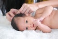 Portrait of the beautiful baby on white background