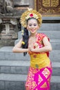 Beautiful Balinese dancer smiling at the camera Royalty Free Stock Photo