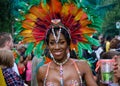 Portrait of a beautiful black woman wearing costume on Karneval