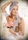 Portrait of a beautiful blond bride Royalty Free Stock Photo