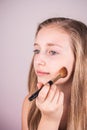 Portrait of beautiful blond girl, makeup Royalty Free Stock Photo