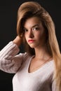 Portrait beautiful blond teenager girl