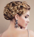 portrait of beautiful blond woman with jewellery Royalty Free Stock Photo