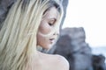 Portrait of beautiful blonde on the beach