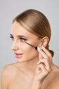 Beauty woman with perfect skin. Applying makeup concept. Royalty Free Stock Photo
