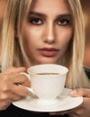 Beautiful woman drinking coffee