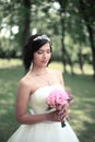 Portrait. Beautiful bride in a luxurious dress Royalty Free Stock Photo