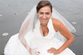 Portrait of beautiful bride posing in her wedding day Royalty Free Stock Photo