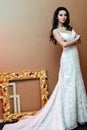 Portrait of beautiful bride wearing in Wedding dress Royalty Free Stock Photo