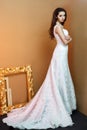 Portrait of beautiful bride wearing in Wedding dress Royalty Free Stock Photo