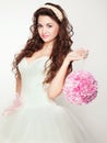 Portrait of beautiful bride. Wedding dress. Royalty Free Stock Photo
