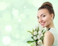 Portrait of beautiful bride. Wedding make up. Wedding decoration Royalty Free Stock Photo