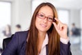 Portrait of beautiful business woman with glasses