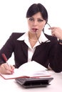 Portrait of a beautiful business woman at her desk Royalty Free Stock Photo