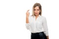 Portrait of beautiful business woman showing fingers crossed Royalty Free Stock Photo