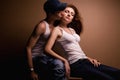 Portrait of a beautiful casual couple in jeans Royalty Free Stock Photo