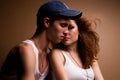 Portrait of a beautiful casual couple in jeans Royalty Free Stock Photo