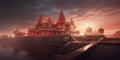 portrait of a beautiful cinematic shot of Ram Mandir Ayodhya