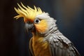 Portrait of a beautiful cockatiel in natural habitat